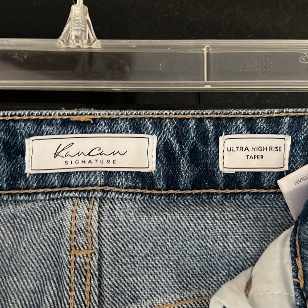 Kancan Buckle Jeans/ Ultra Highrise Taper/ Distressed Denim - Picture 5 of 6